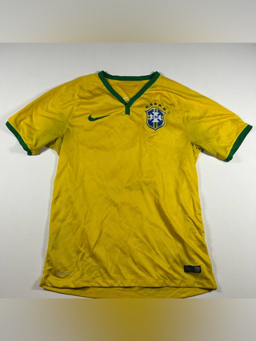 Nike Brazil National Team #10 Antunes Soccer Jersey 2014 Cbf Dri-Fit Mens Medium